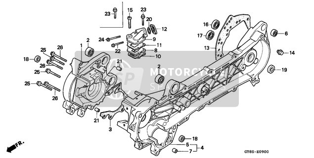 Honda PK50SM 1995 Crankcase for a 1995 Honda PK50SM